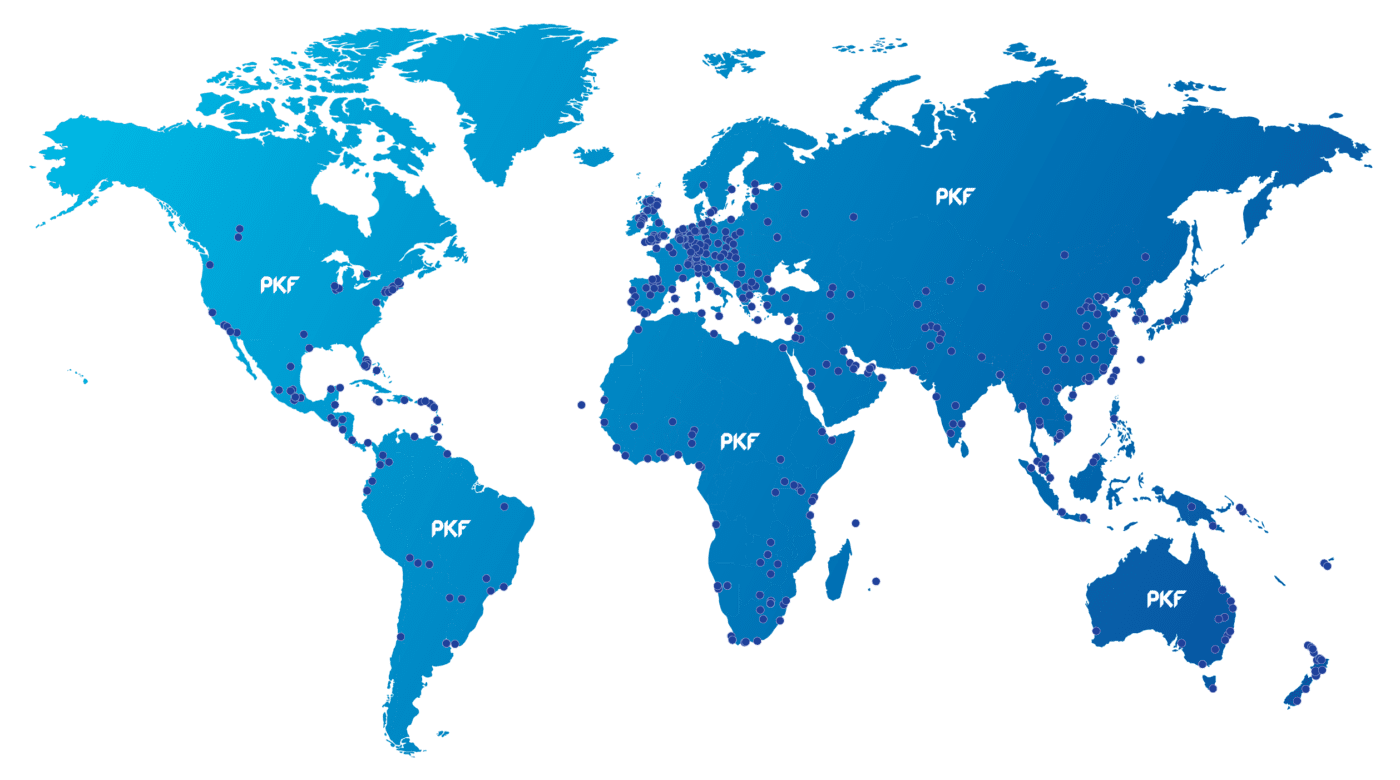 Verdenskart som viser hvor PKF er lokalisert